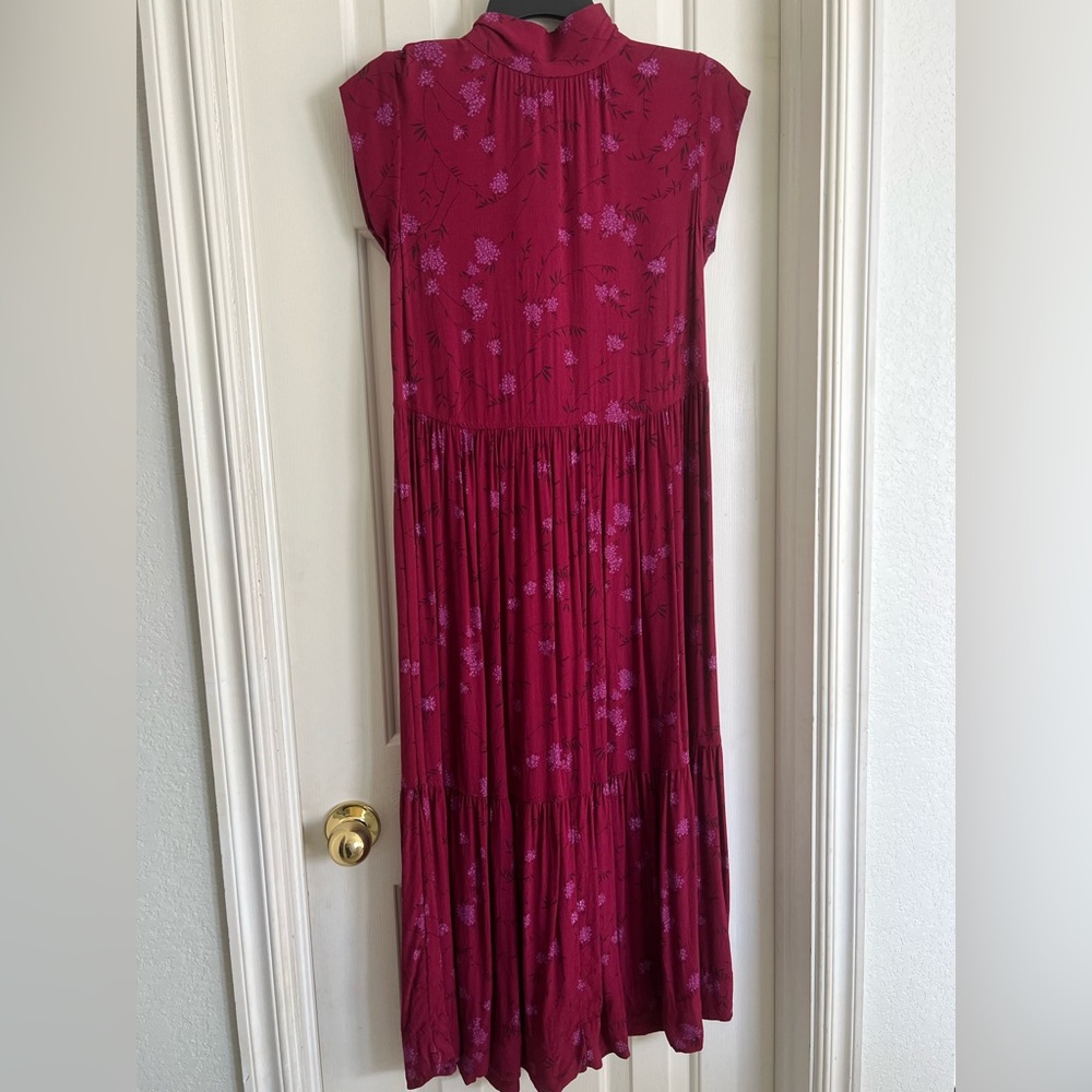 Free Assembly Women’s Sleeveless Tie Back Tiered Midi Dress - Picture 9 of 11